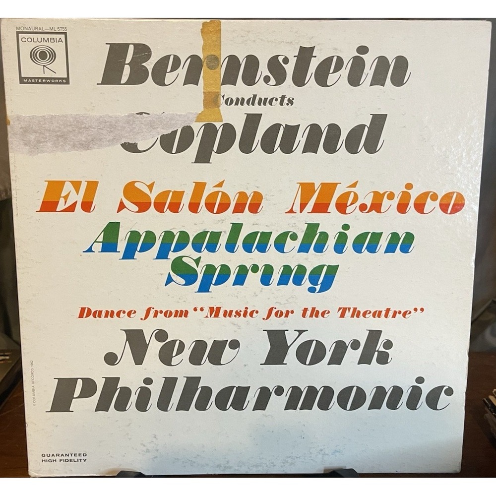 Bernstein Conducts Copland El Salon Mexico Appalachian Spring LP Columbia ML5755